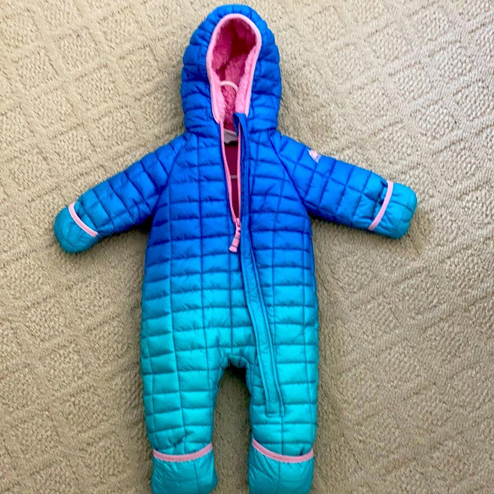 Snozu Infant Hoooded Snowsuit - Blue Ombre 3/6 mo.